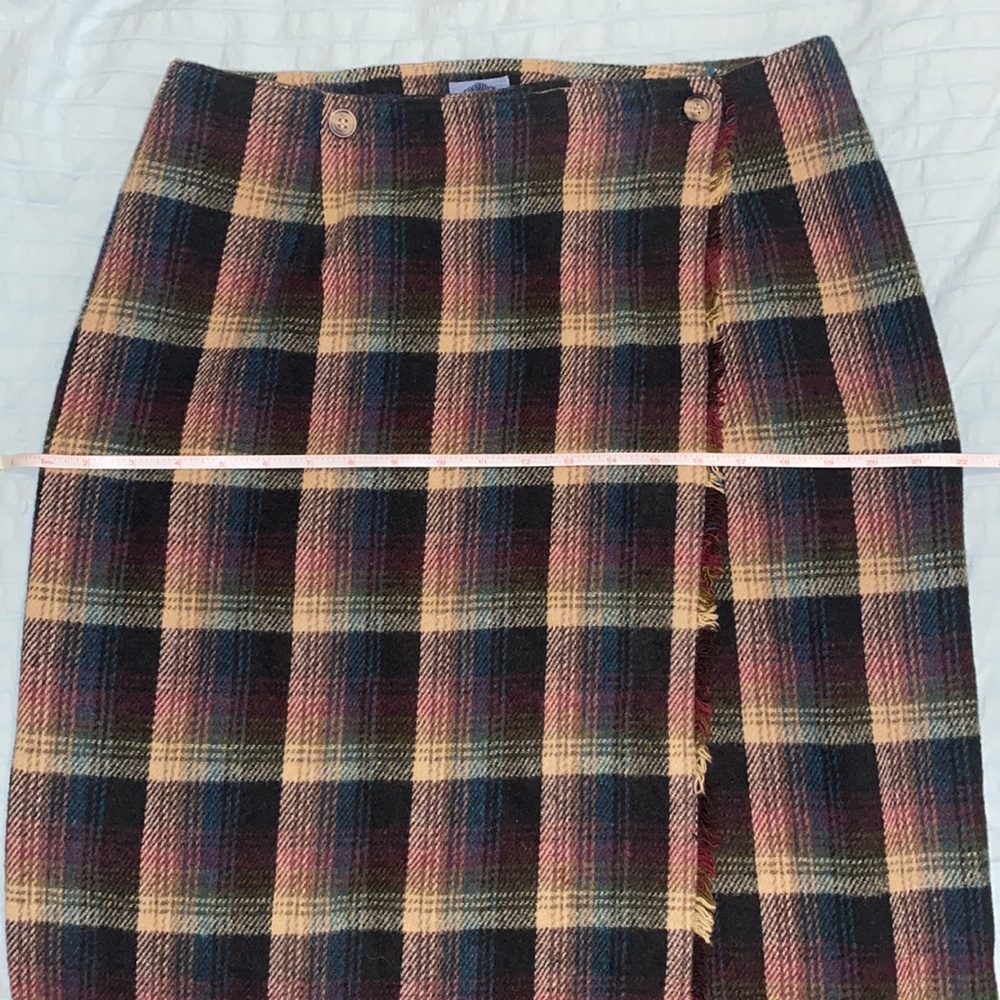Cambridge Dry Goods Flannel Plaid Wool Blend Maxi Skirt Size 14 - Picture 8 of 10
